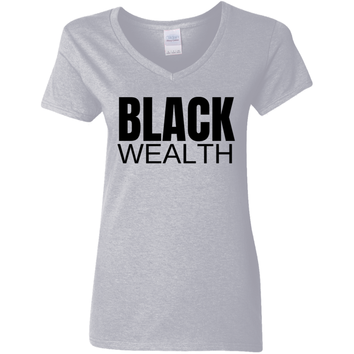 Black Wealth V-Neck Tee