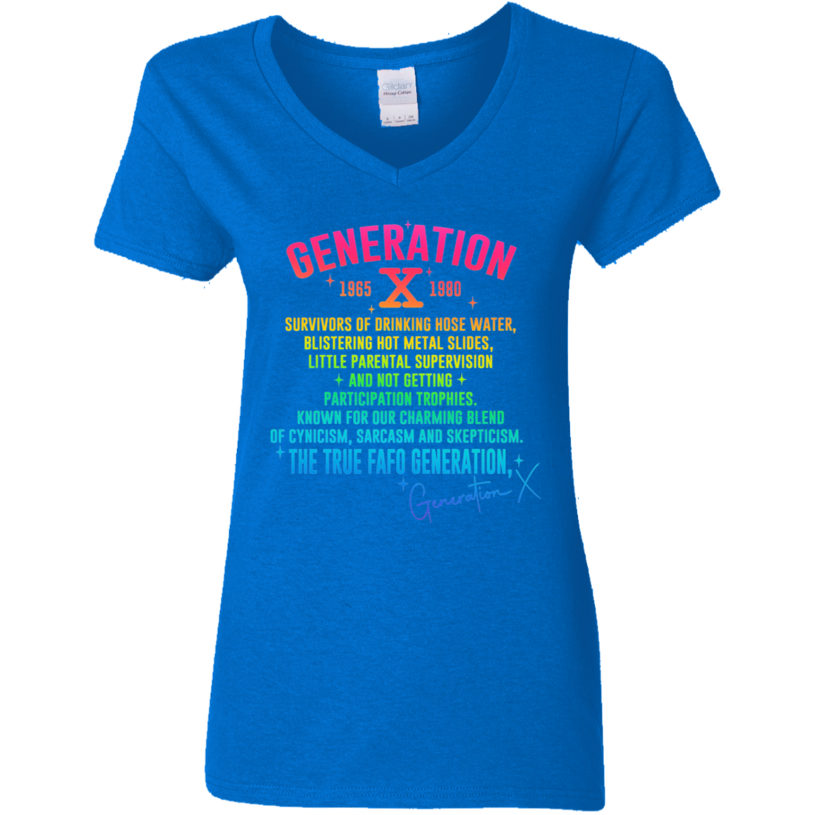 Generation X Ladies' V-Neck Graphic Tee