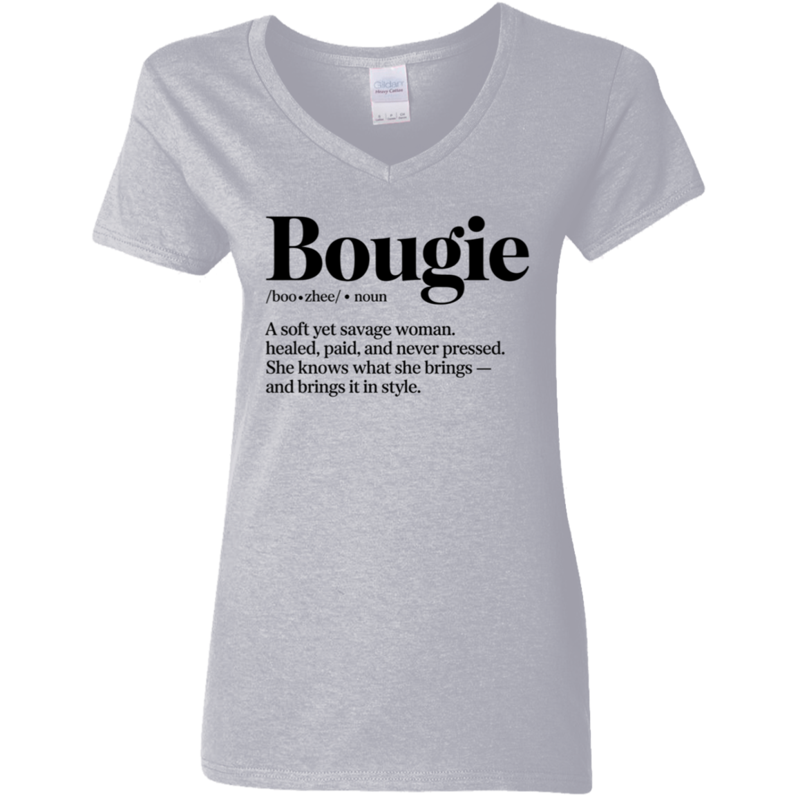 Boujie Ladies' 5.3 oz. V-Neck T-Shirt
