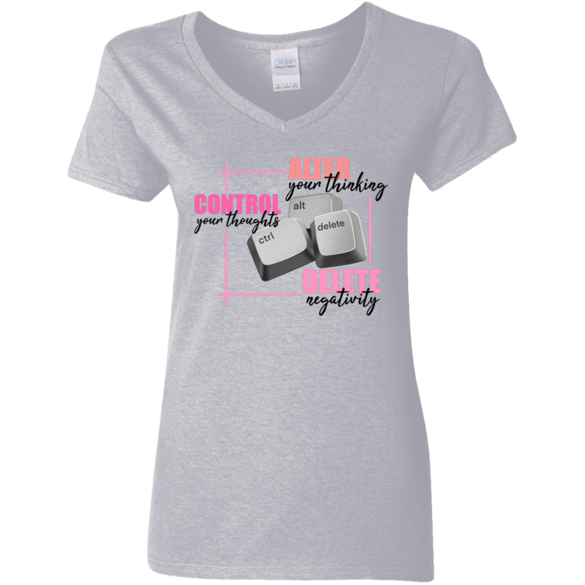Control Alt Delete Ladies' 5.3 oz. V-Neck T-Shirt