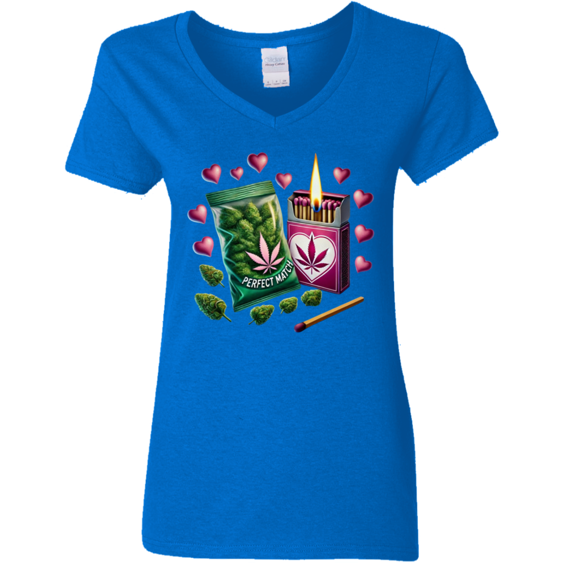 Perfect Match Ladies' 5.3 oz. V-Neck T-Shirt