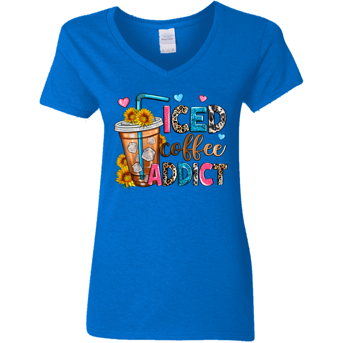 Iced Coffee Addict | Women's V-Neck Tee
