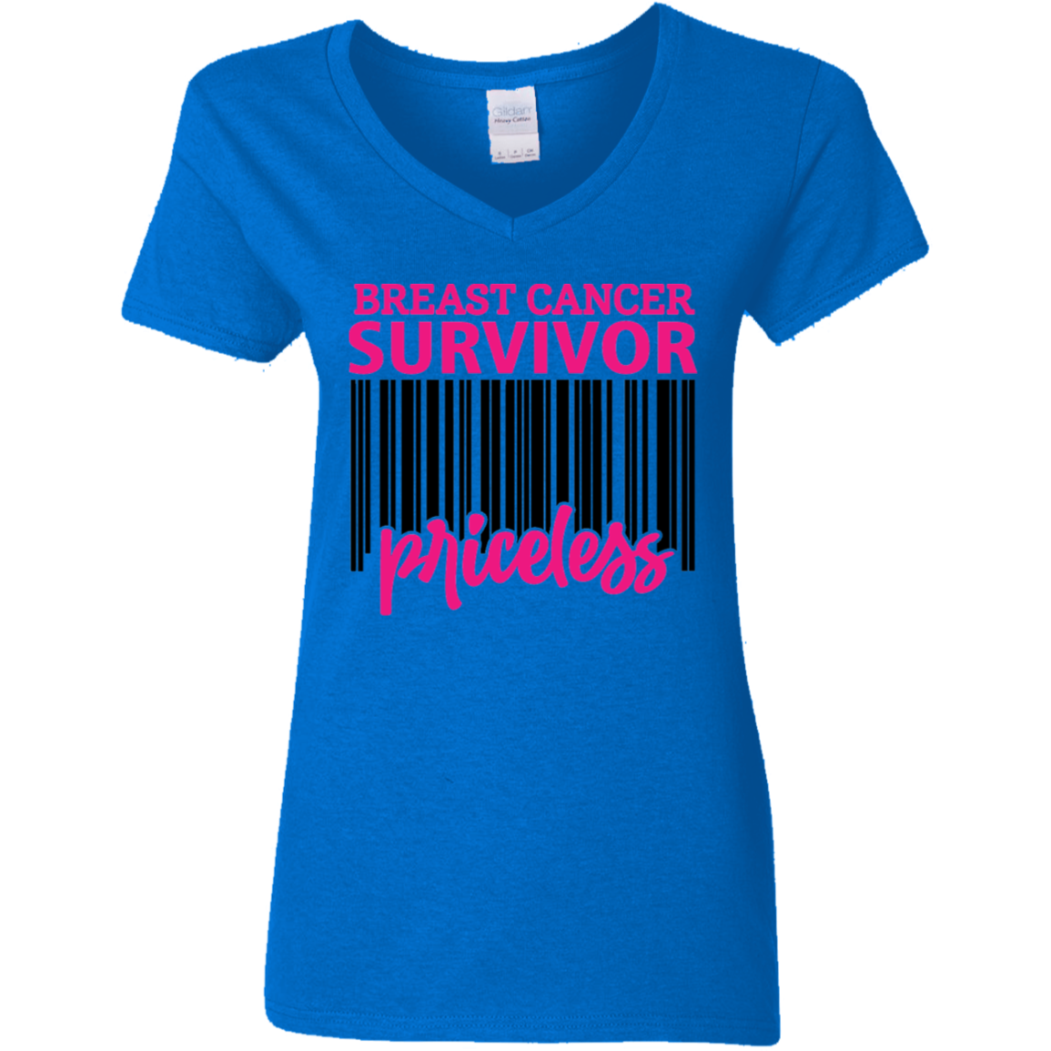 Breast Cancer Survivor Priceless V-Neck T-Shirt