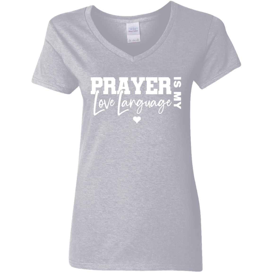 Prayer Is My Love Language Ladies' V-Neck Graphic Tee