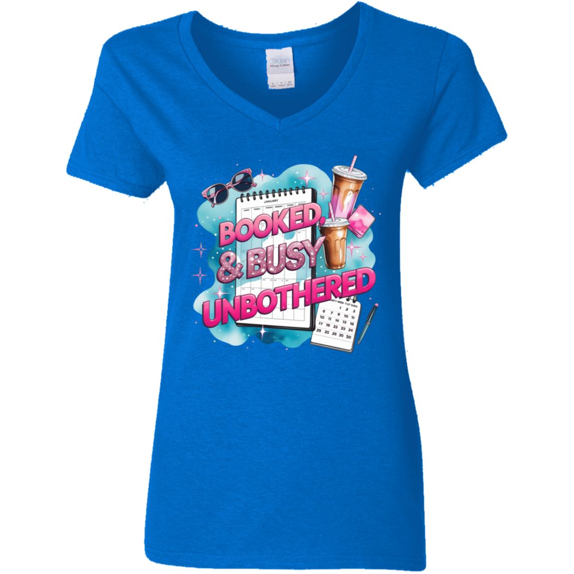 Booked & Busy Unbothered Women's V-Neck T-Shirt