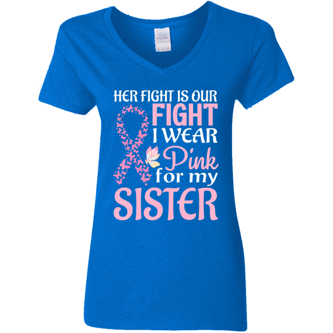 Her Fight is Our Fight V-Neck T-Shirt
