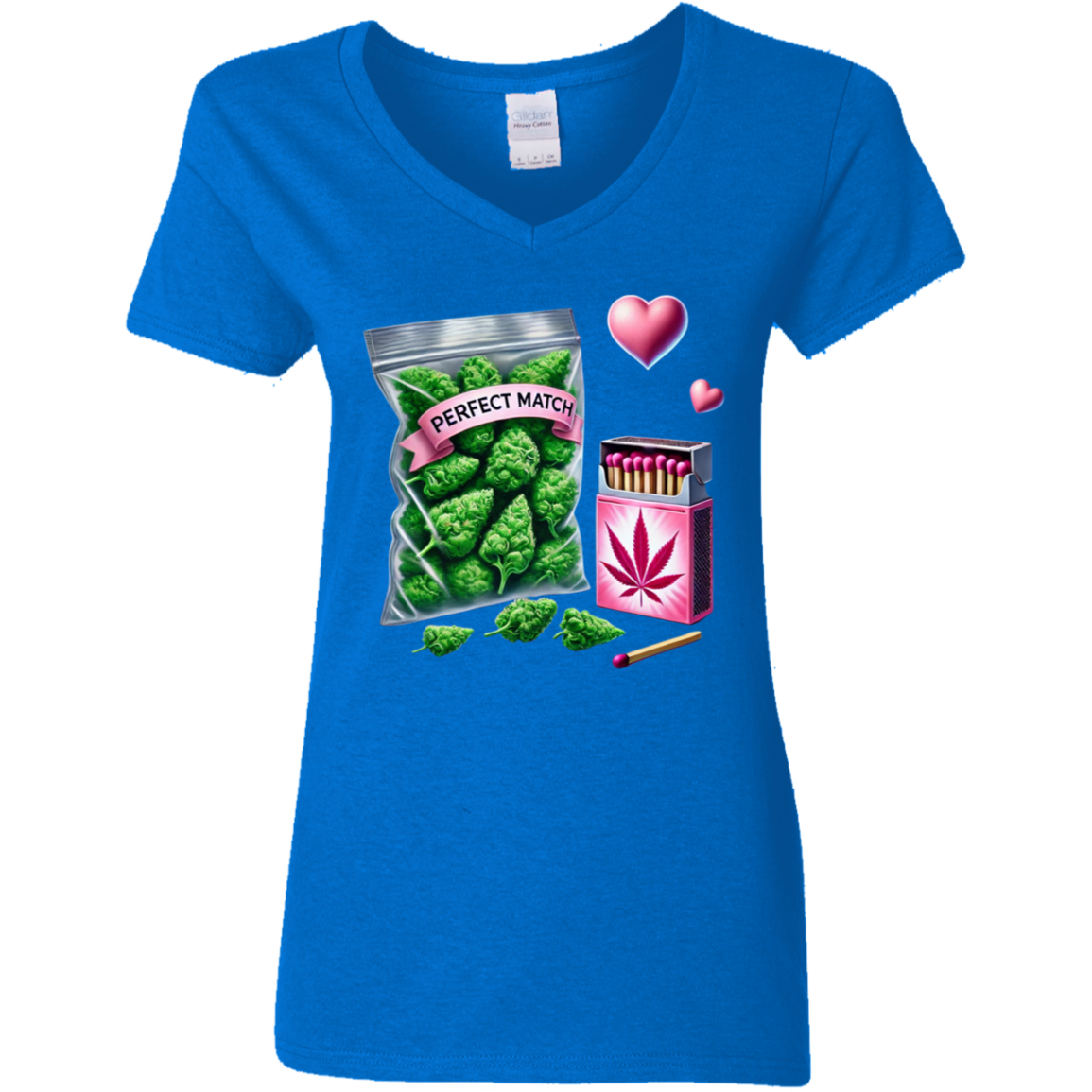 Perfect Match Ladies' 5.3 oz. V-Neck T-Shirt