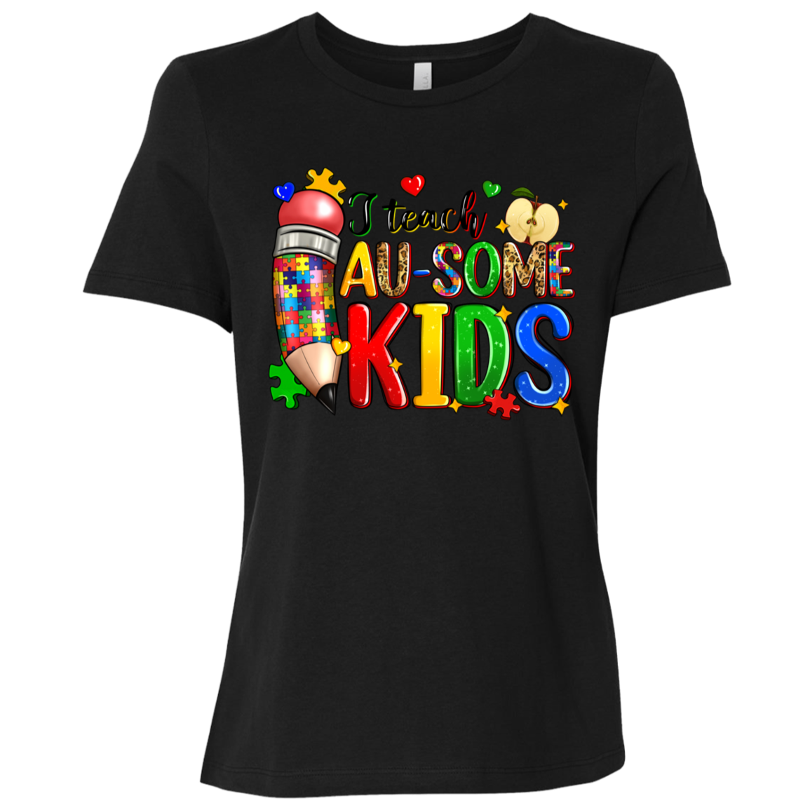 I Teach Ausome Kids Ladies Relaxed Jersey Short-Sleeve T-Shirt