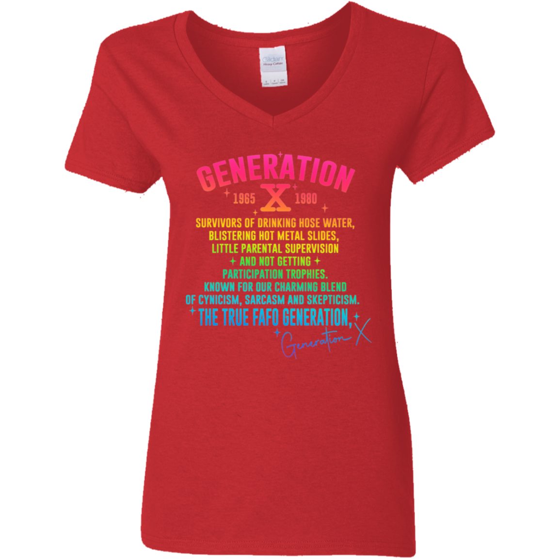 Generation X Ladies' V-Neck Graphic Tee