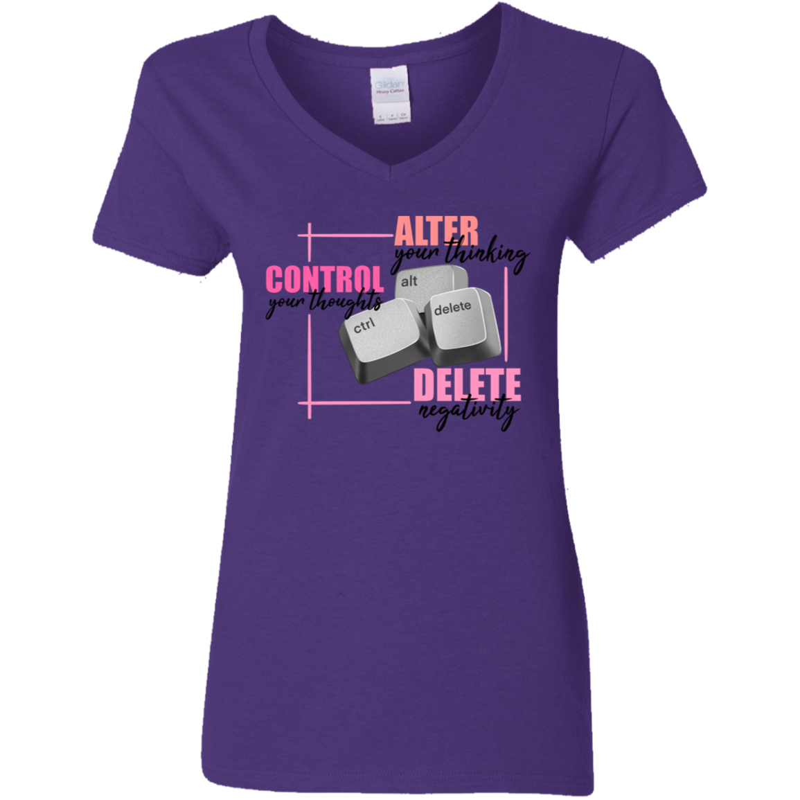 Control Alt Delete Ladies' 5.3 oz. V-Neck T-Shirt