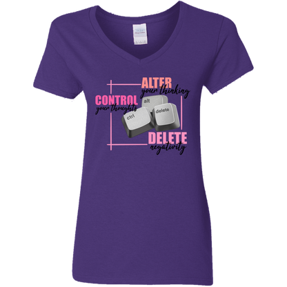 Control Alt Delete Ladies' 5.3 oz. V-Neck T-Shirt