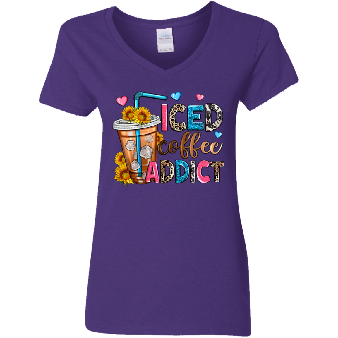 Iced Coffee Addict | Women's V-Neck Tee