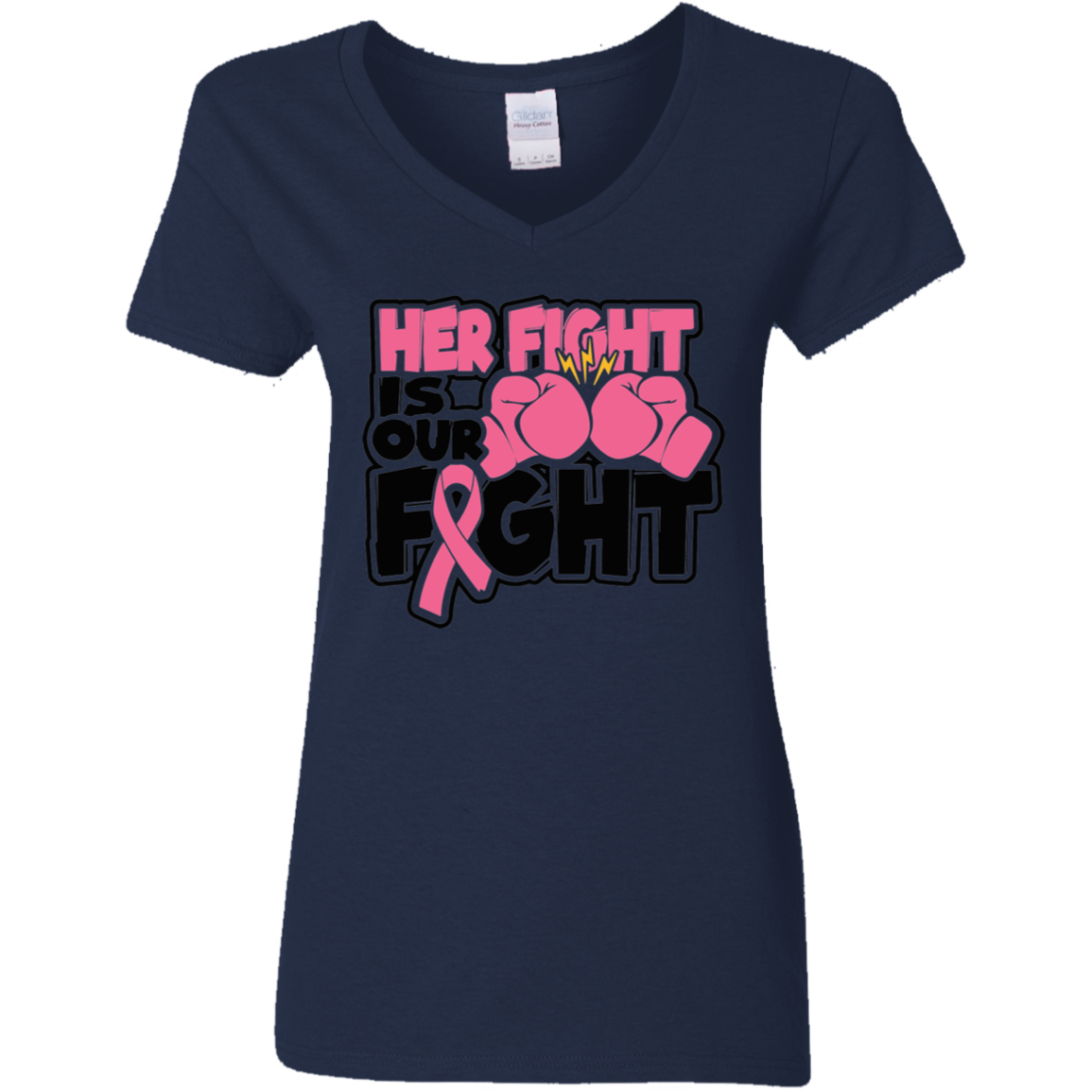 Her Fight Is Our Fight V-Neck T-Shirt