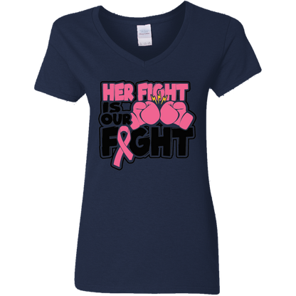 Her Fight Is Our Fight V-Neck T-Shirt