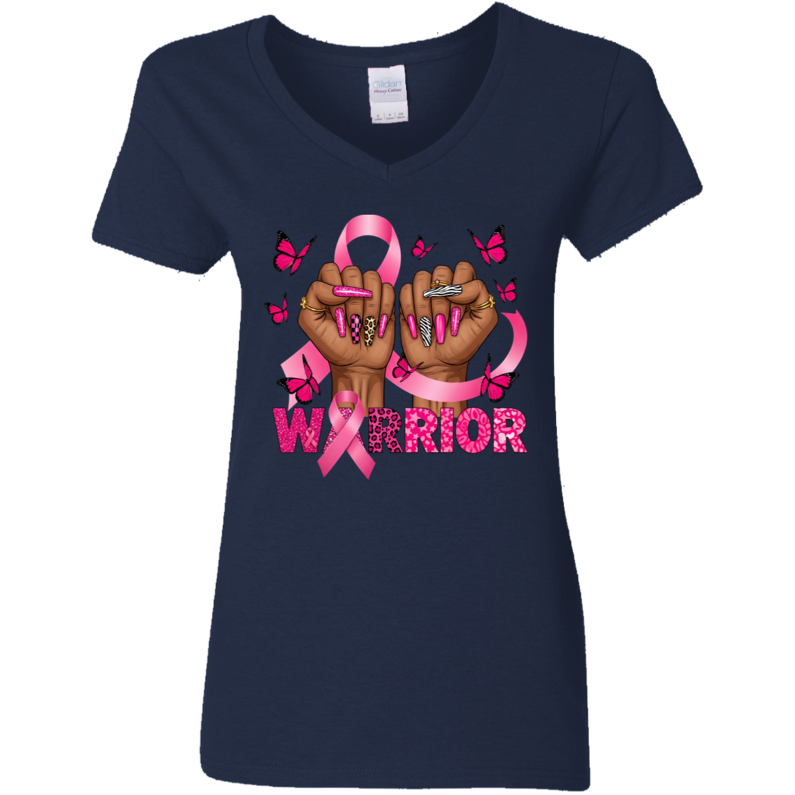 Cancer Warrior V-Neck T-Shirt