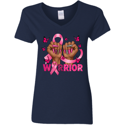 Cancer Warrior V-Neck T-Shirt
