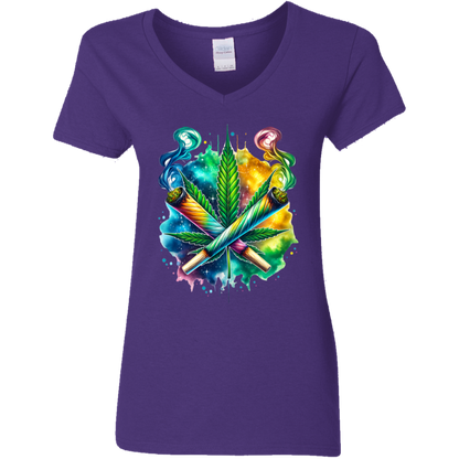 Colorful Bud Ladies' 5.3 oz. V-Neck T-Shirt