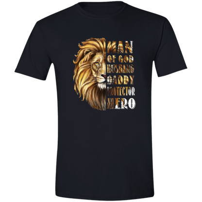 Man of God, Husband,Daddy Protector, Hero Men's Softstyle Tee