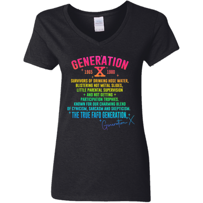 Generation X Ladies' V-Neck Graphic Tee