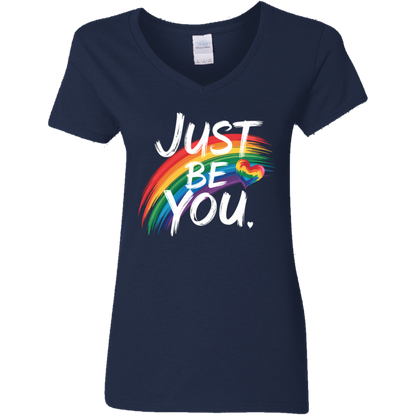 Just Be You Ladies' 5.3 oz. V-Neck T-Shirt