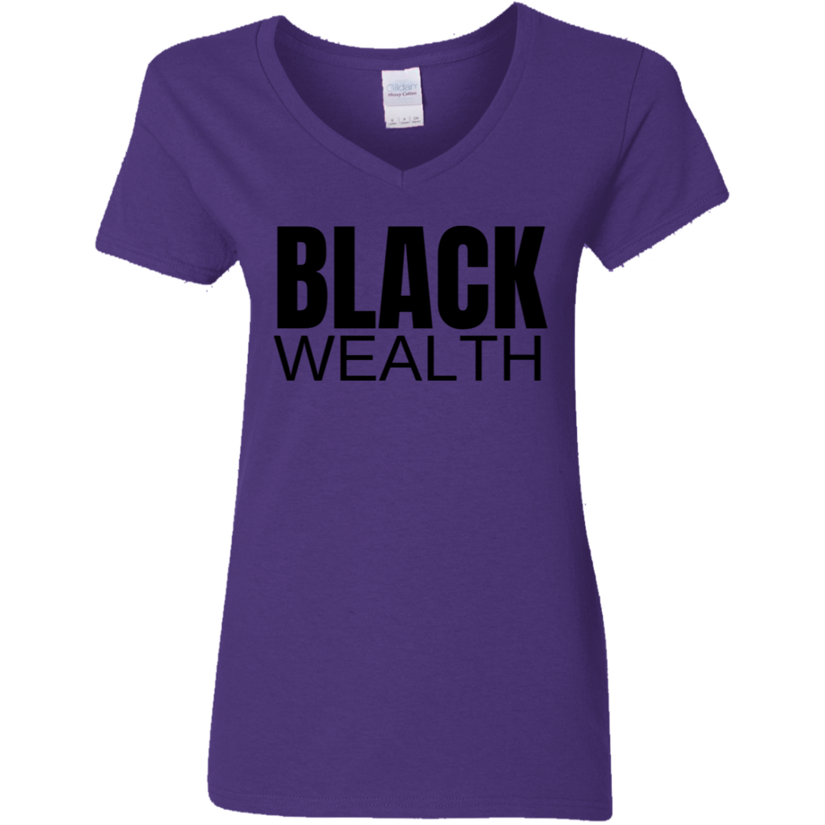 Black Wealth V-Neck Tee