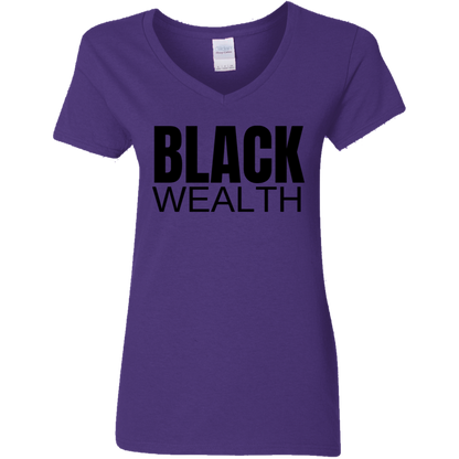 Black Wealth V-Neck Tee