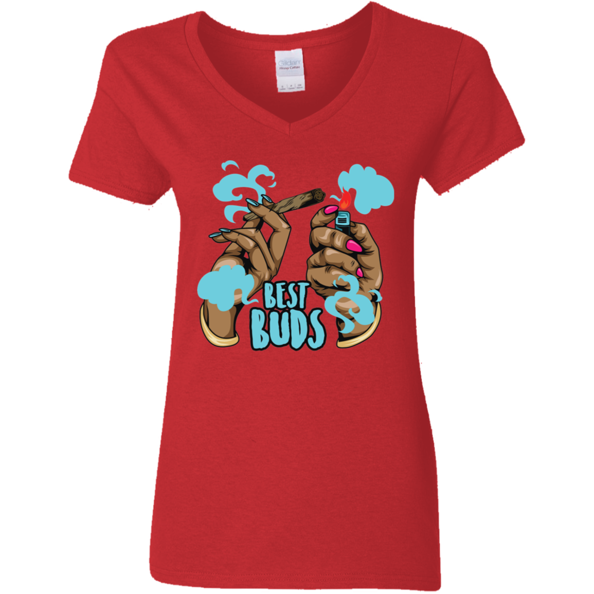 Best Buds Ladies' V-Neck Tee