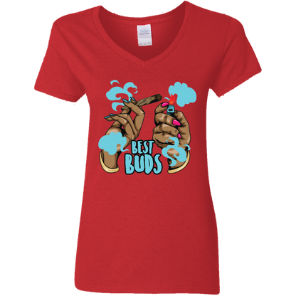 Best Buds Ladies' V-Neck Tee