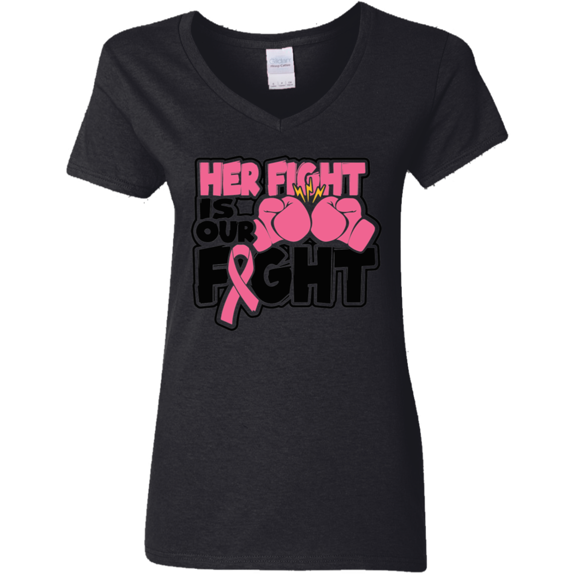 Her Fight Is Our Fight V-Neck T-Shirt