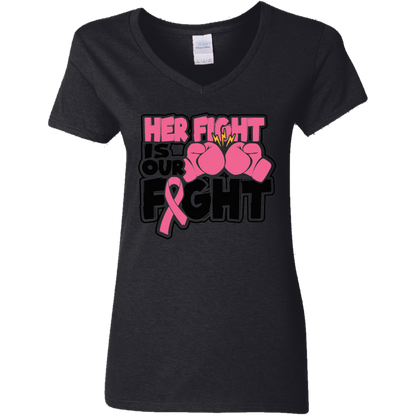 Her Fight Is Our Fight V-Neck T-Shirt