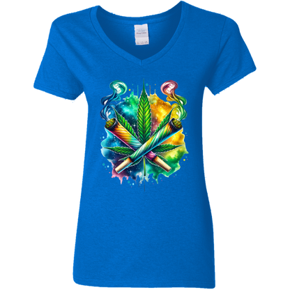 Colorful Bud Ladies' 5.3 oz. V-Neck T-Shirt