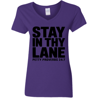 Stay In Thy Lane | Women's V-Neck Tee