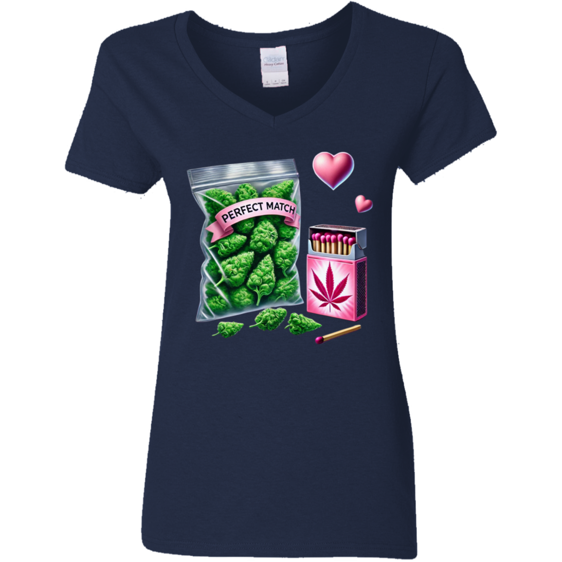 Perfect Match Ladies' 5.3 oz. V-Neck T-Shirt