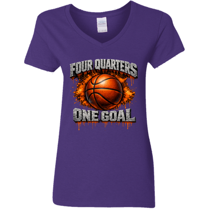 Four Quarters One Goal V-Neck T-Shirt