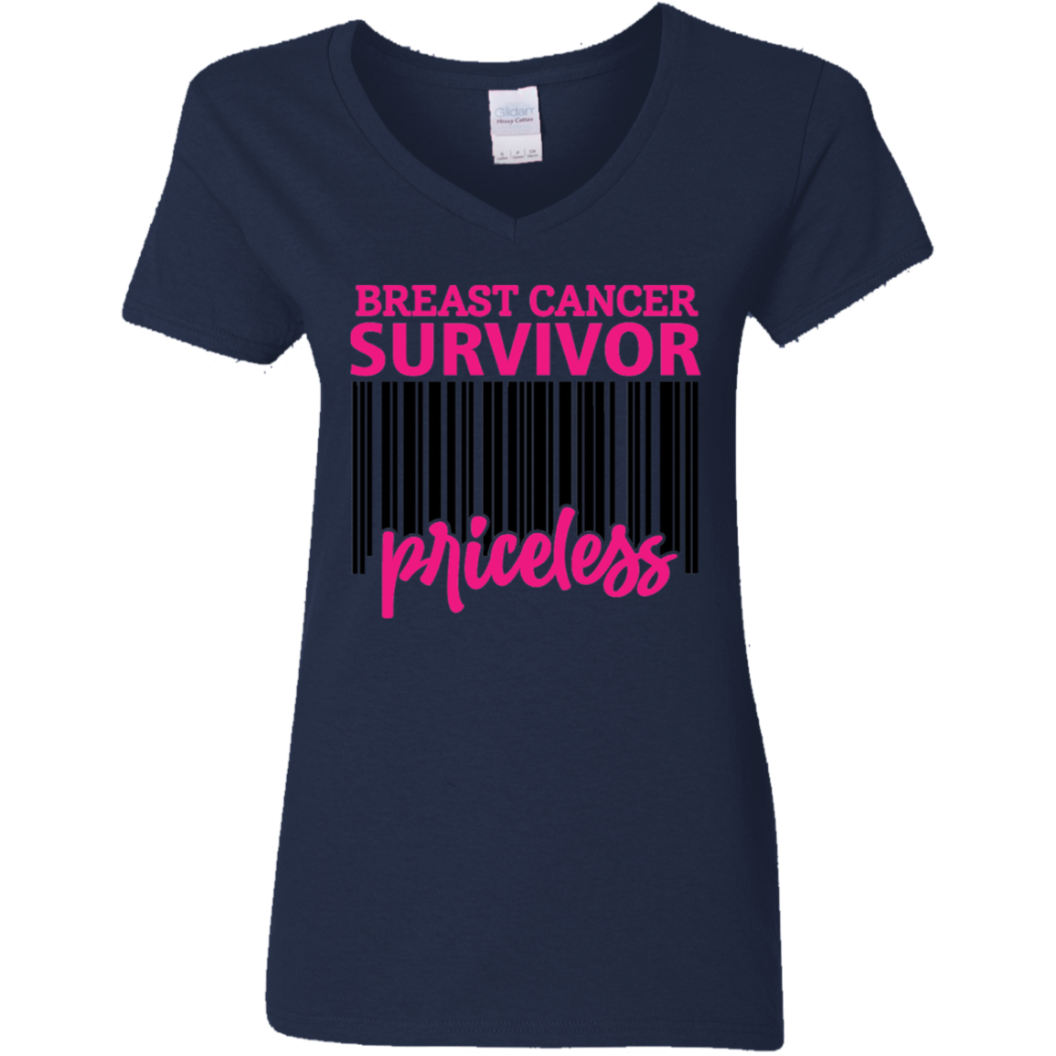 Breast Cancer Survivor Priceless V-Neck T-Shirt