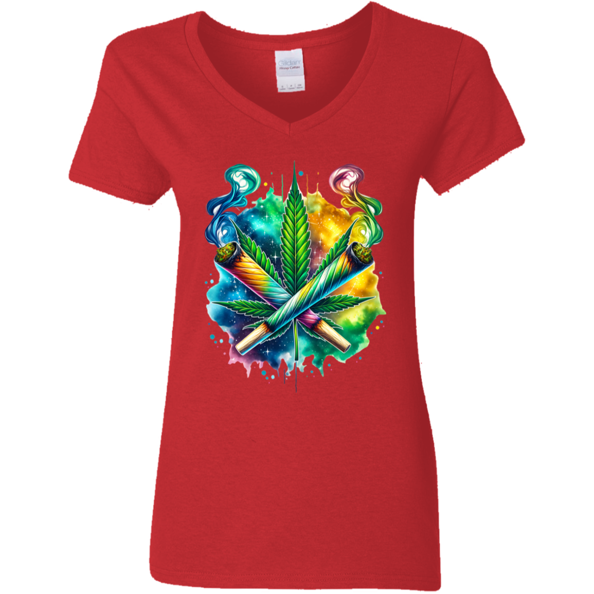Colorful Bud Ladies' 5.3 oz. V-Neck T-Shirt