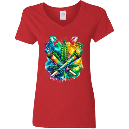 Colorful Bud Ladies' 5.3 oz. V-Neck T-Shirt