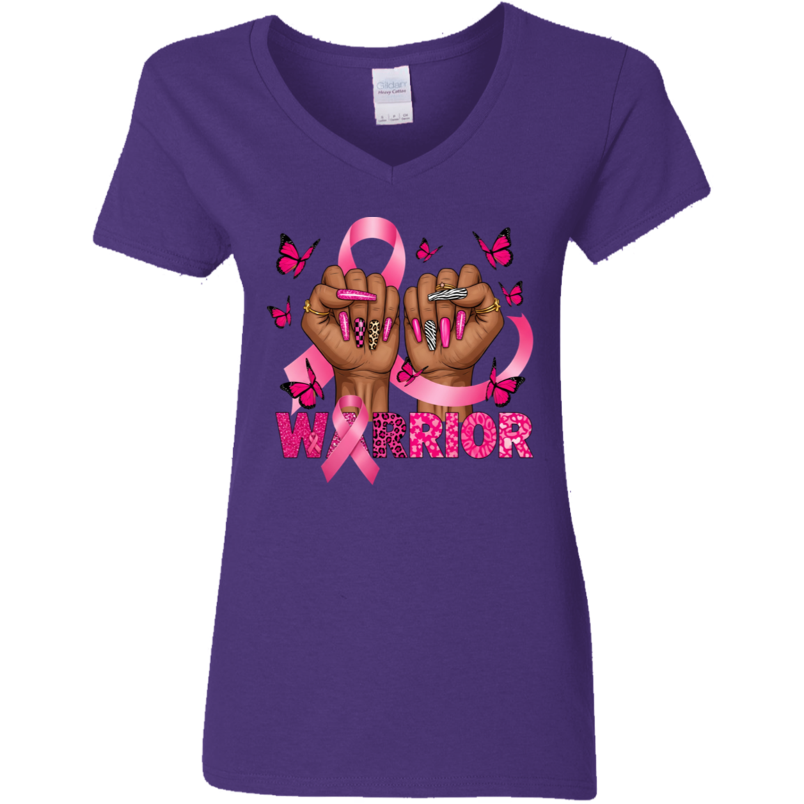 Cancer Warrior V-Neck T-Shirt