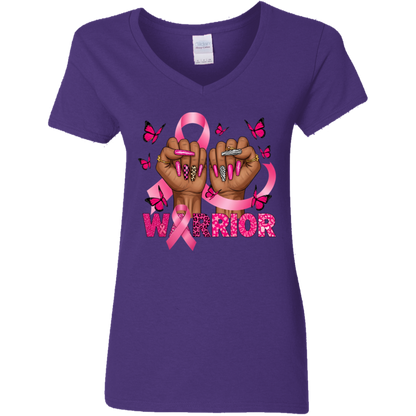 Cancer Warrior V-Neck T-Shirt
