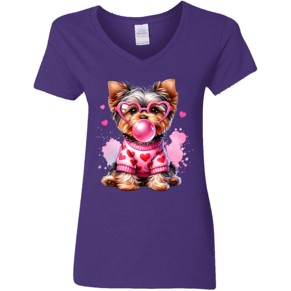 Yorkie Love | Women's V-Neck Tee