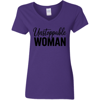 Unstoppable Woman V-Neck T-Shirt