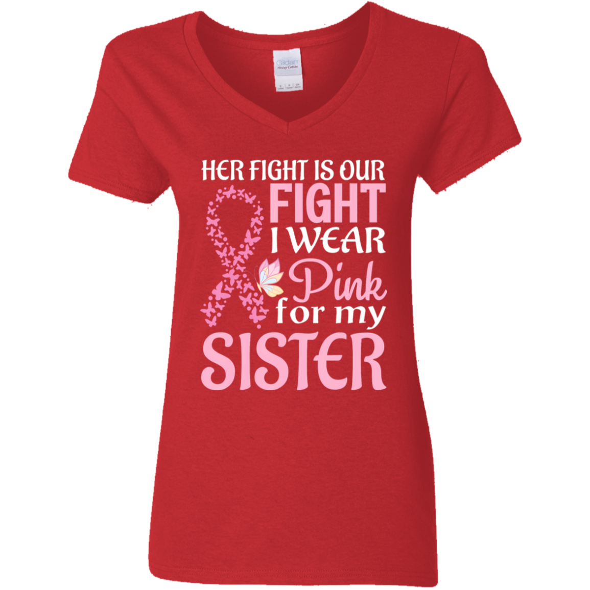 Her Fight is Our Fight V-Neck T-Shirt