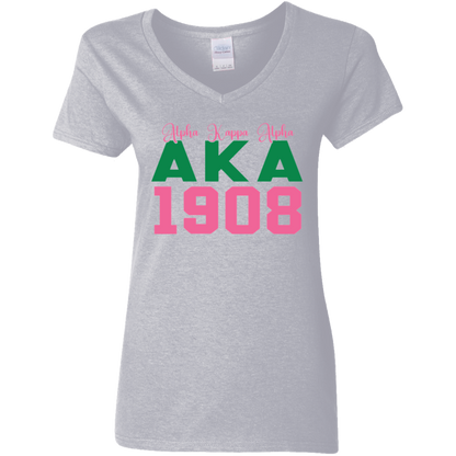 AKA 1908 Ladies' V-Neck Graphic Tee