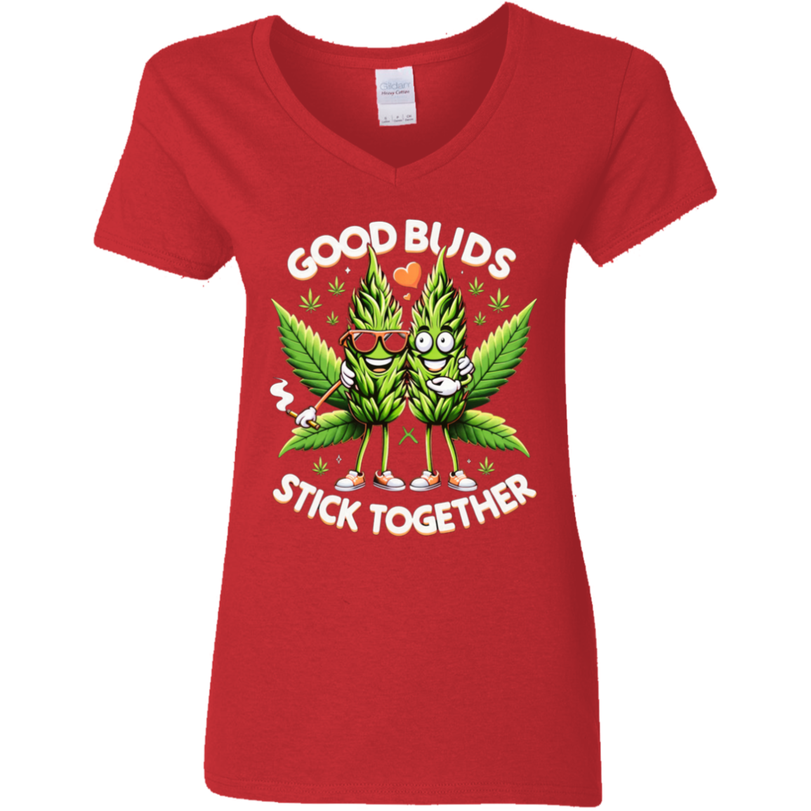 Good Buds Ladies' 5.3 oz. V-Neck T-Shirt