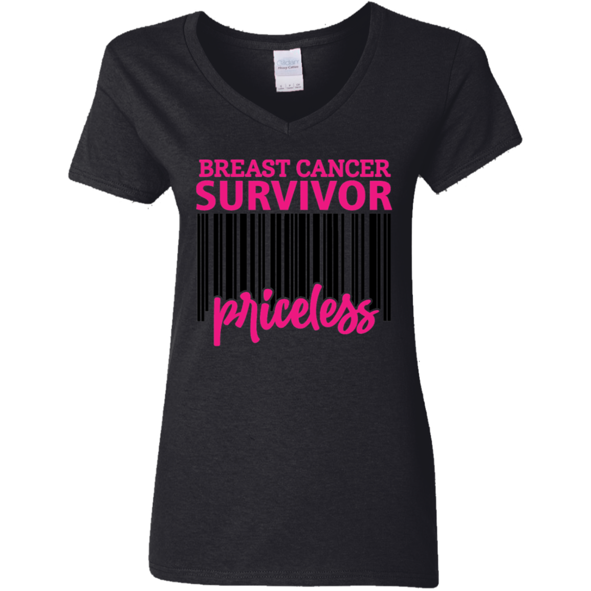 Breast Cancer Survivor Priceless V-Neck T-Shirt