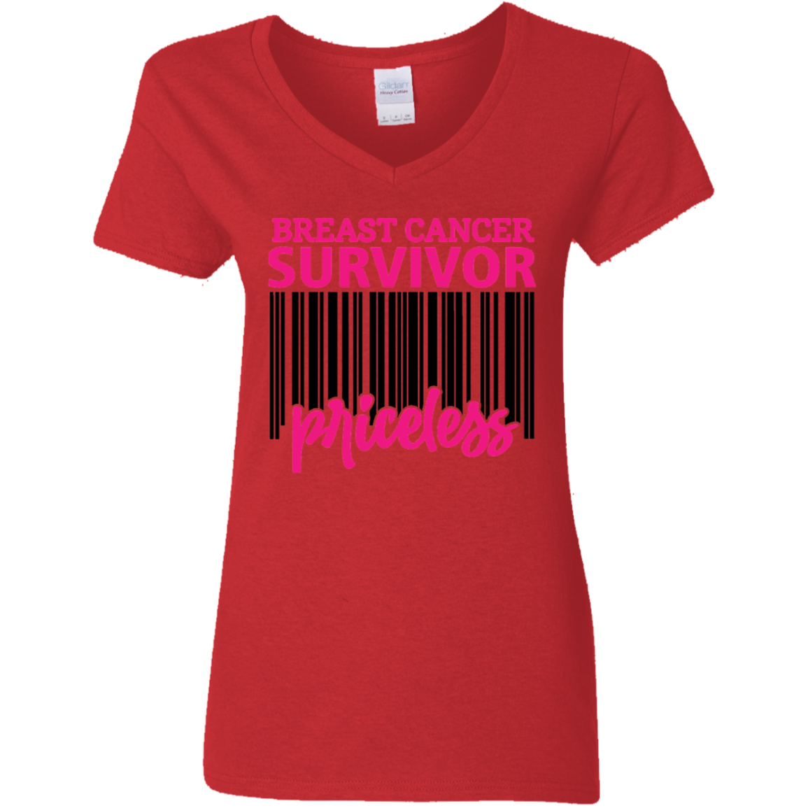 Breast Cancer Survivor Priceless V-Neck T-Shirt