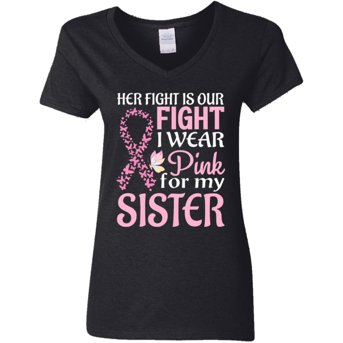 Her Fight is Our Fight V-Neck T-Shirt