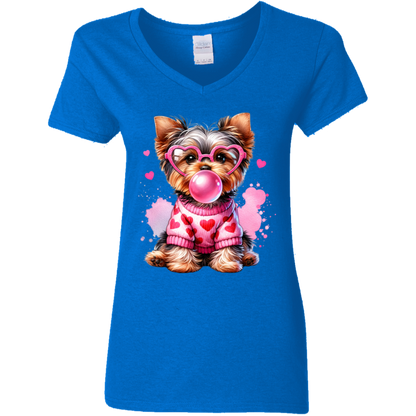 Yorkie Love | Women's V-Neck Tee