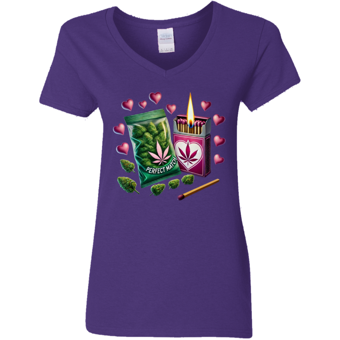 Perfect Match Ladies' 5.3 oz. V-Neck T-Shirt
