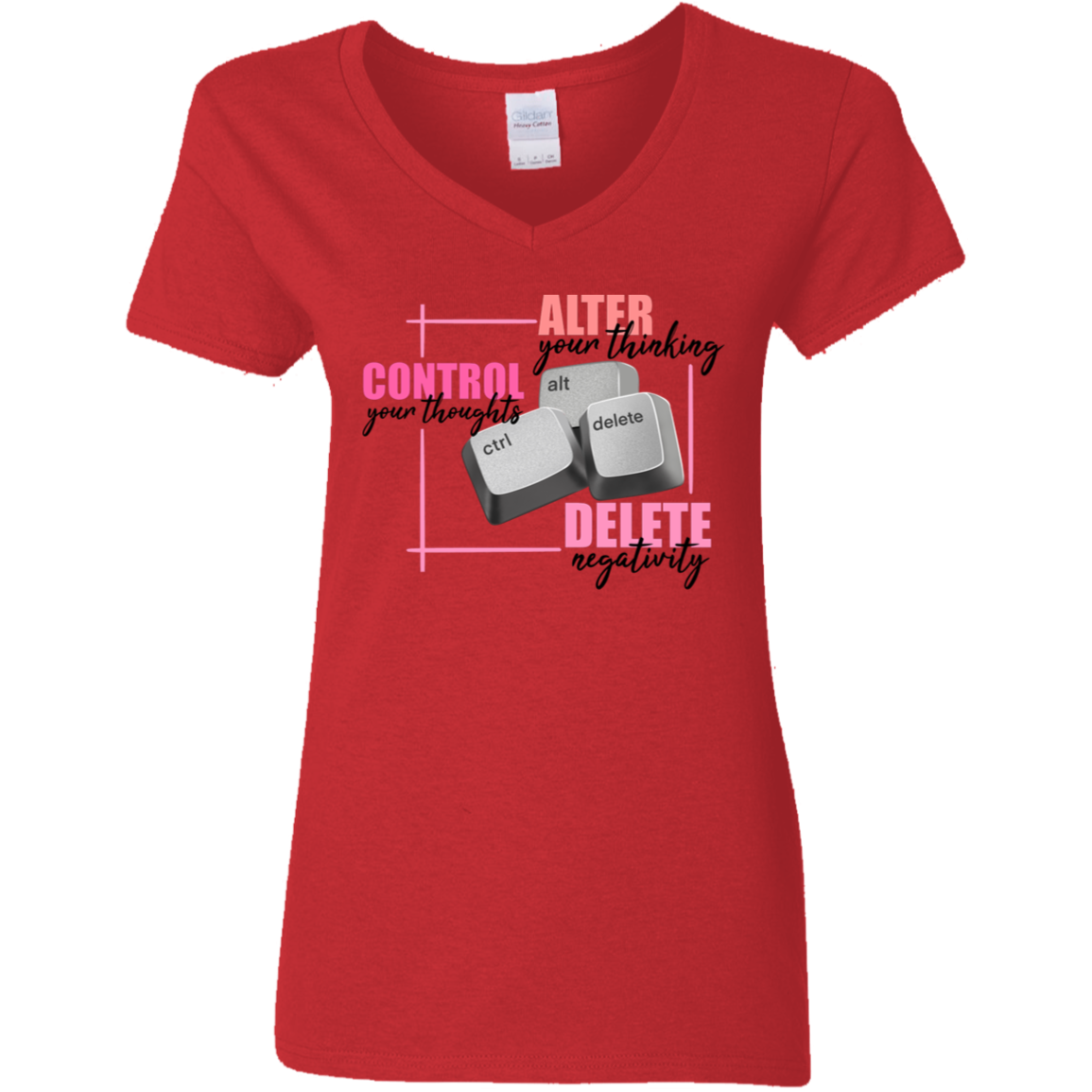 Control Alt Delete Ladies' 5.3 oz. V-Neck T-Shirt
